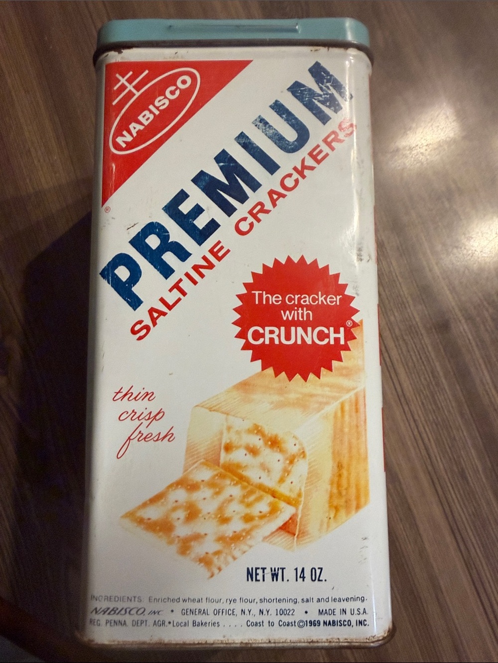 Nabisco Premium Saltine Crackers Storage Tin - White/Red